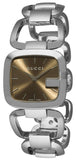 Gucci G Brown Square Brown Dial Silver Steel Strap Watch For Women - YA125402