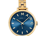 Marc Jacobs Sally Blue Dial Gold Stainless Steel Strap Watch for Women - MBM3366