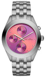 Marc Jacobs Peeker Pink & Purple Dial Silver Stainless Steel Strap Watch for Women - MBM3372