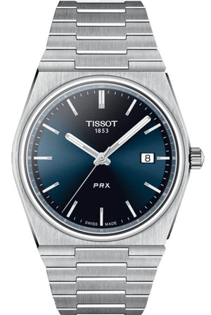 Tissot T Classic PRX Blue Dial Silver Steel Strap Watch For Men - T137.410.11.041.00