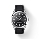 Tissot Gentleman Powermatic 80 Silicium Black Dial Black Leather Strap Watch For Men - T127.407.16.051.00