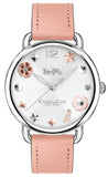 Coach Tatum White Dial Pink Leather Strap Watch For Women - 14502799