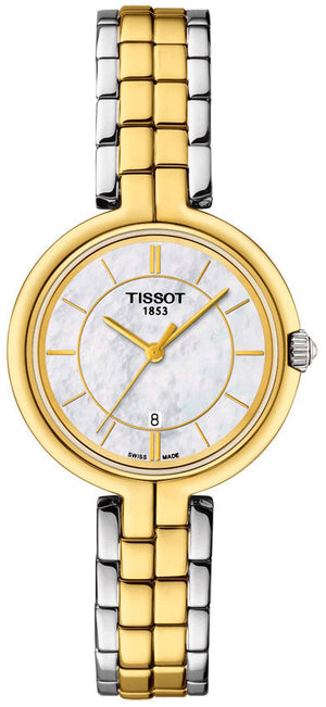 Tissot Flamingo Mother of Pearl Dial Two Tone Steel Strap Watch For Women - T094.210.22.111.01