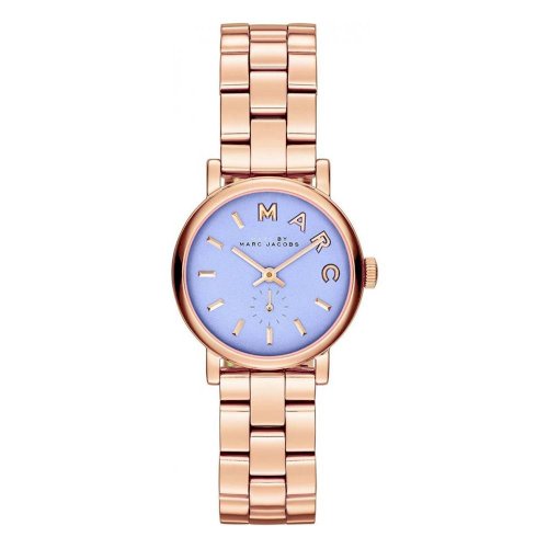 Marc Jacobs Mini Baker Blue Dial Rose Gold Steel Strap Watch for Women - MBM3285