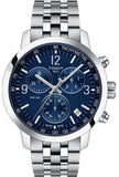 Tissot PRC 200 Chronograph Quartz Blue Dial Silver Steel Strap Watch For Men - T114.417.11.047.00