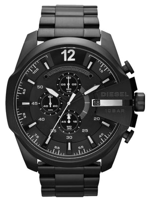 Diesel Mega Chief Chronograph Black Steel Strap Watch For Men - DZ4283