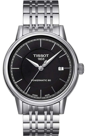 Tissot Classic Carson Powermatic 80 Black Dial Silver Steel Strap Watch For Men - T085.407.11.051.00