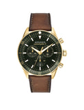 Movado Heritage 42mm Chronograph Green Dial Brown Leather Strap Watch For Men - 3650062