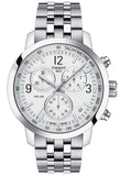 Tissot T Sport PRC 200 Chronograph White Dial Silver Steel Strap Watch For Men - T114.417.11.037.00