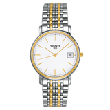 Tissot Desire White Dial Two Tone Mesh Bracelet Two Tone Steel Watch For Men - T52.2.481.31