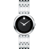 Movado Esperanza 28mm Black Dial Silver Steel Strap Watch For Women - 0607051