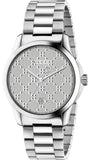 Gucci G Timeless Silver Dial Silver Steel Strap Watch For Women - YA126551