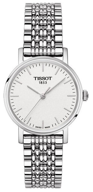 Tissot Everytime Small White Dial Silver Mesh Bracelet Watch For Women - T109.210.11.031.00