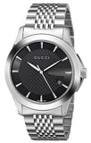 Gucci G Timeless Black Dial Silver Steel Strap Watch For Men - YA126402