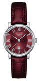 Tissot Carson Premium Lady Maroon Dial Maroon Leather Strap Watch For Women - T122.210.16.373.00