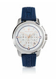 Maserati Successo Chronograph White Dial Blue Rubber Strap Watch For Men - R8871621013