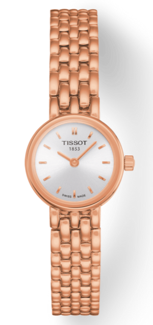 Tissot T Lady Lovely Silver Dial Rose Gold Steel Strap Watch For Women - T058.009.33.031.01