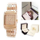 Burberry Nova Check Quartz Rose Gold Dial Rose Gold Steel Strap Watch for Women - BU1578