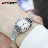 Tissot Lovely Square Silver Dial Silver Mesh Bracelet Watch For Women - T058.109.11.036.00