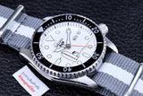 Seiko 5 Sports x Peanuts Surfboard Snoopy Limited Edition White Dial Two Tone NATO Strap Watch For Men - SRPK25K1