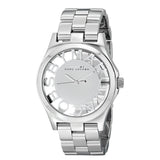 Marc Jacobs Henry Transparent Silver Dial Silver Stainless Steel Strap Watch for Women - MBM3205