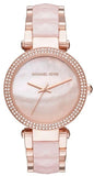 Michael Kors Parker Mother of Pearl Pink Dial Two Tone Steel Strap Watch for Women - MK6402