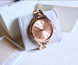 Michael Kors Slim Runway Rose Gold Dial Rose Gold Steel Strap Watch for Women - MK3223