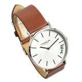 Coach Perry Silver Dial Brown Leather Strap Watch for Women - 14503120