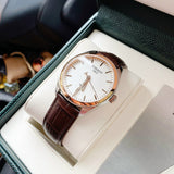 Tissot T Classic PR 100 Quartz White Dial Brown Leather Strap Watch for Men - T101.410.26.031.00