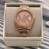 Michael Kors Janelle Three Hand Rose Gold Dial Two Tone Steel Strap Watch For Women - MK7135