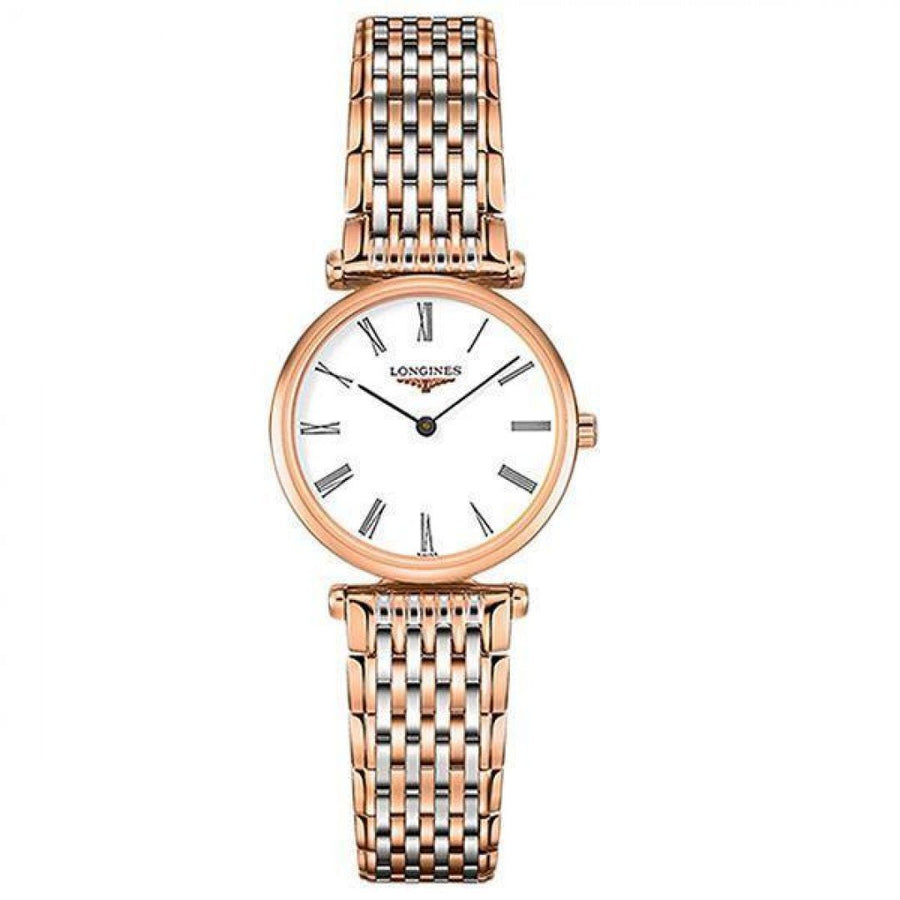 Longines La Grande Classique De Longines White Dial Two Tone Mesh Bracelet Watch for Women - L4.209.1.91.7