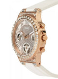 Guess Moonlight Diamonds White Dial White Rubber Strap Watch for Women - GW0257L2