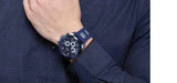 Guess Velocity Chronograph Blue Dial Blue Rubber Steel Strap Watch for Men - W0599G4