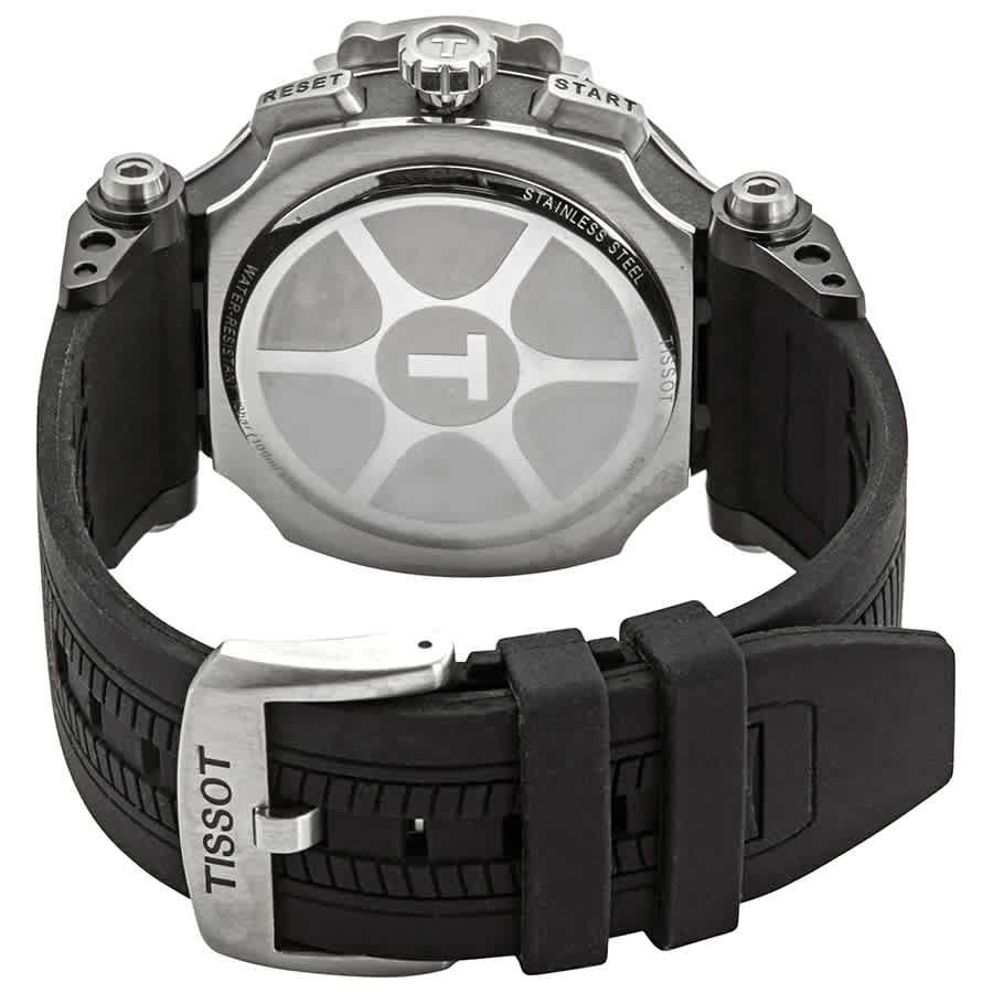 Tissot T Race Chronograph White Dial Black Silicone Strap Watch For Men - T115.417.27.011.00