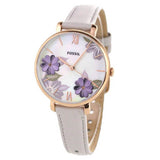 Fossil Jacqueline Mother of Pearl Dial Grey Leather Strap Watch for Women - ES4672