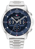 Tommy Hilfiger Luca Chronograph Blue Dial Silver Steel Strap Watch For Men - 1710492