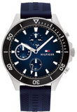 Tommy Hilfiger Larson Chronograph Blue Dial Blue Rubber Strap Watch For Men - 1791920