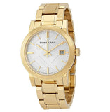 Burberry The City Silver Dial Gold Steel Strap Unisex Watch - BU9003