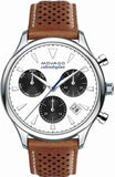 Movado Heritage Calendoplan Chronograph White Dial Brown Leather Strap Watch for Men - 3650008