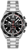 Hugo Boss Energy Chronograph Black Dial Silver Steel Strap Watch For Men - 1513971