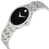 Movado Classic Quartz Black Dial Silver Steel Strap Watch for Men - 0606337