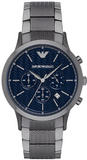 Emporio Armani Renato Chronograph Quartz Blue Dial Grey Steel Strap Watch For Men - AR2505