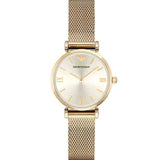 Emporio Armani Retro Gold Dial Gold Mesh Bracelet Watch For Women - AR1957