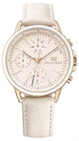 Tommy Hilfiger Carly Cream Dial Cream Leather Strap Watch for Women -1781789