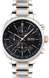 Hugo Boss Grand Prix Black Dial Two Tone Steel Strap Watch for Men - 1513473