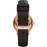 Emporio Armani Classic Quartz Mother of Pearl Dial Brown Leather Strap Watch For Women - AR1601