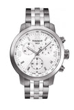 Tissot PRC 200 Chronograph White Dial Silver Steel Strap Watch For Men - T055.417.11.017.00