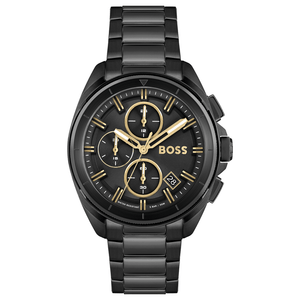 Hugo Boss Volane Black Dial Black Steel Strap Watch for Men - 1513950