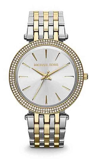 Michael Kors Darci Silver Dial Two Tone Stainless Steel Strap Watch for Women - MK3215