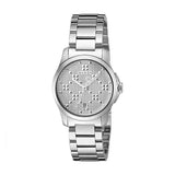 Gucci G Timeless Silver Dial Silver Steel Strap Watch For Women - YA126551